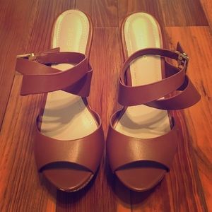 Bamboo Tan Wedges Size 7